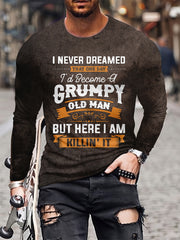 Men's Block Long Sleeve T shirt Casual Tees For Summer