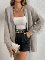 Vintage Lantern Sleeve Cardigan Open Front Drop Shoulder Cardigan