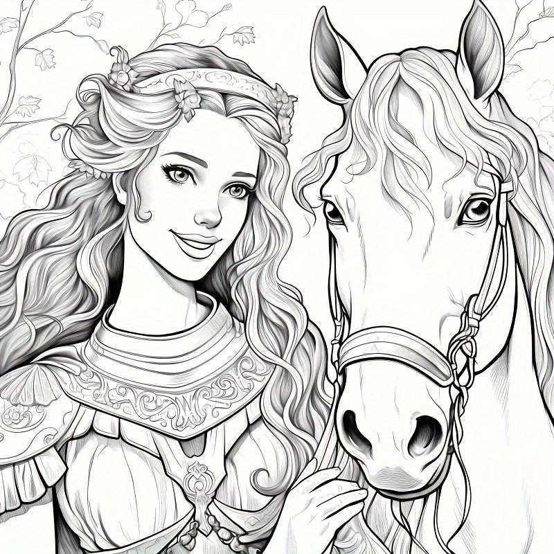 Fantasy World Of Horses Painted Book 40 Images Thickened 20 Pages