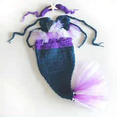 3pc Mermaid Baby Photo Costume Knitted Photography Props