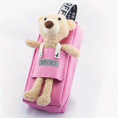 Bear Pencil Bag Double layer Large capacity Stationery Bag