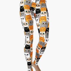 Cats Print Stretch Yoga Fitness Leggings