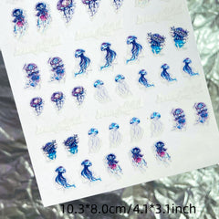 Jellyfish Sticker Nail Art Stickers Decals Fun Toy For Girls