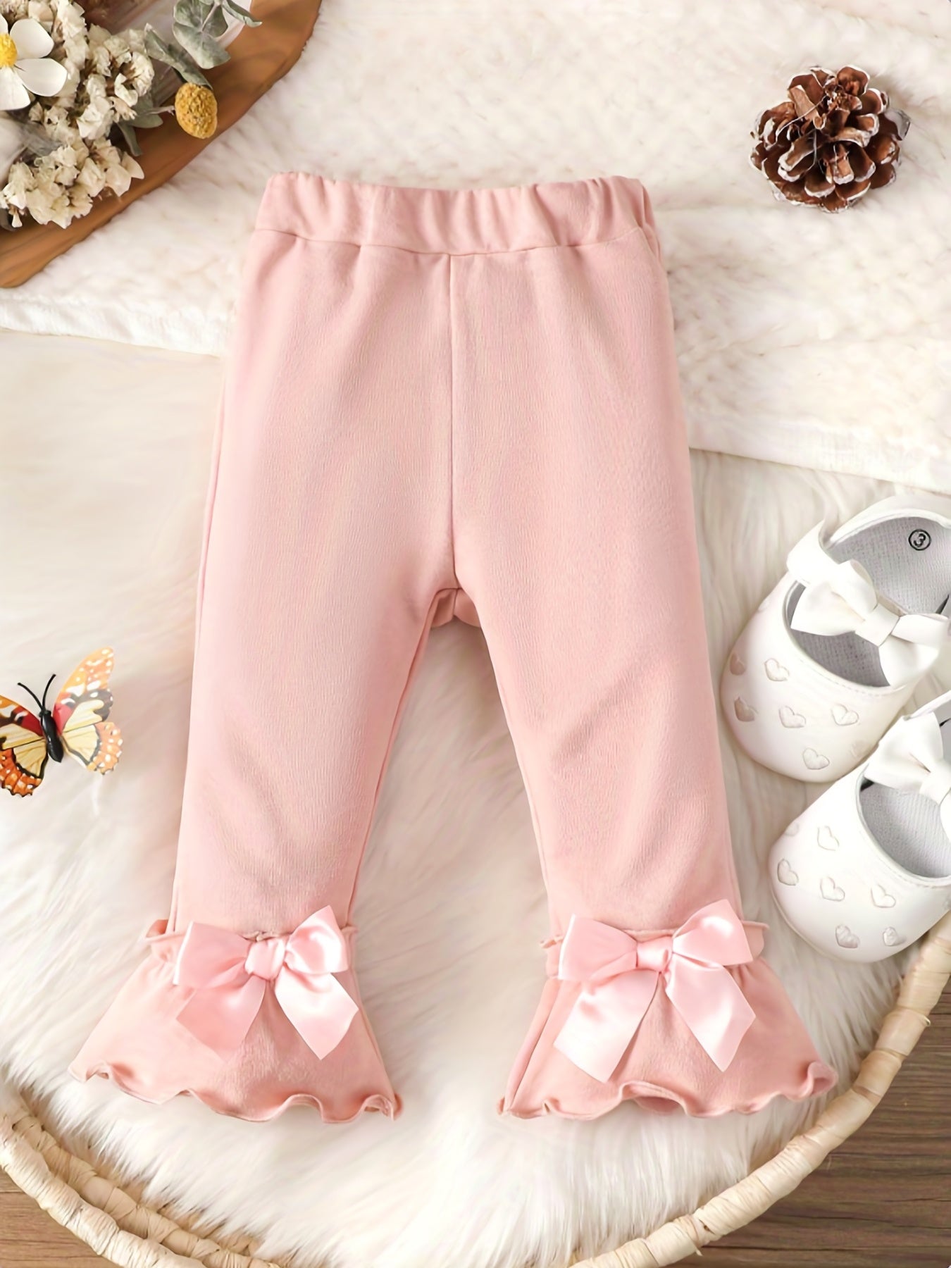 Baby Girls Bow Flare Leg Pants Fall Spring Trousers