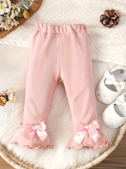 Baby Girls Bow Flare Leg Pants Fall Spring Trousers