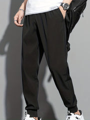 Men's Casual Solid Sports Pants with Zipper