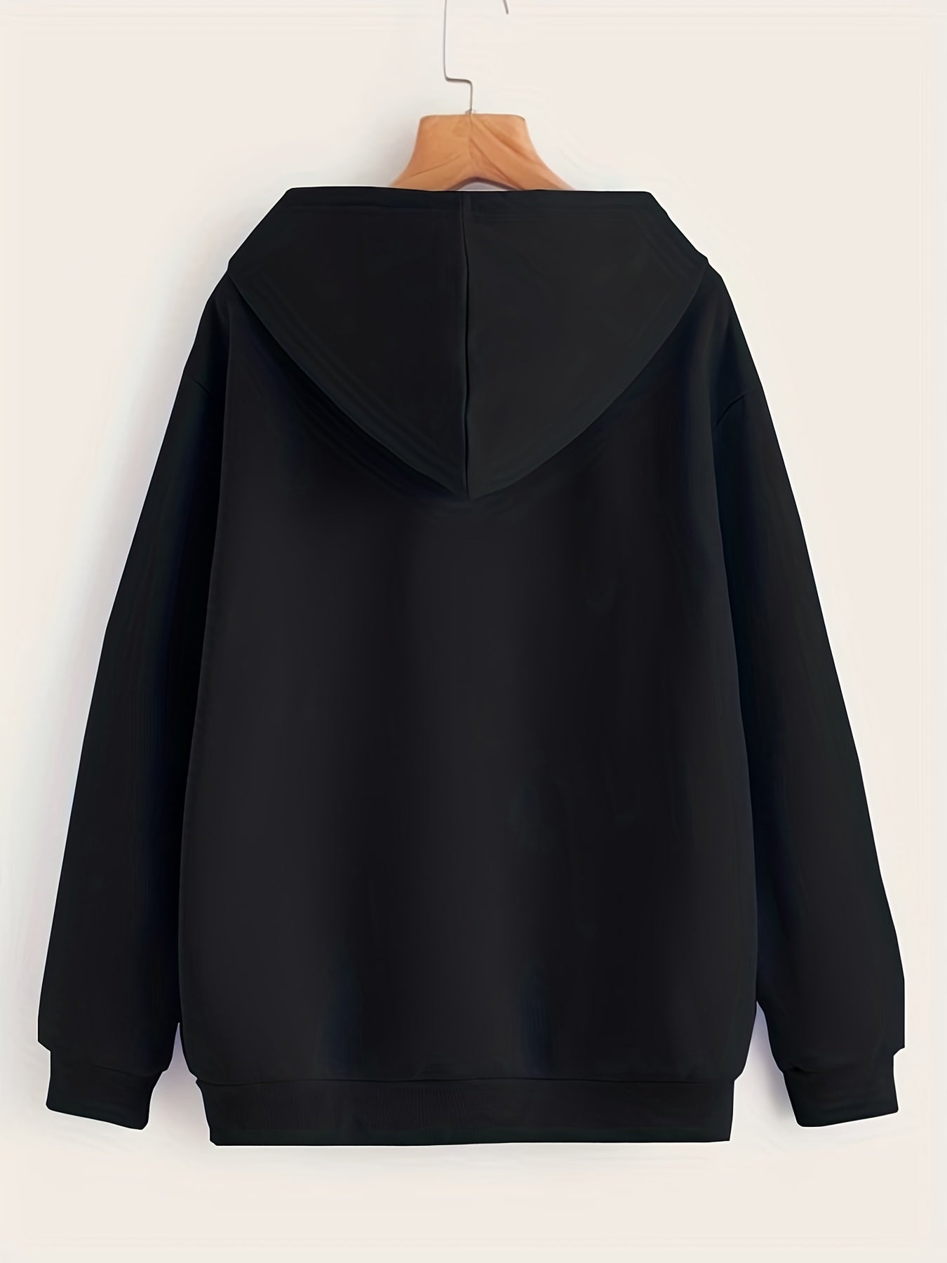 Solid Kangaroo Pocket Hoodie Casual Long Sleeve Drawstring Hoodies