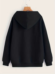 Solid Kangaroo Pocket Hoodie Casual Long Sleeve Drawstring Hoodies