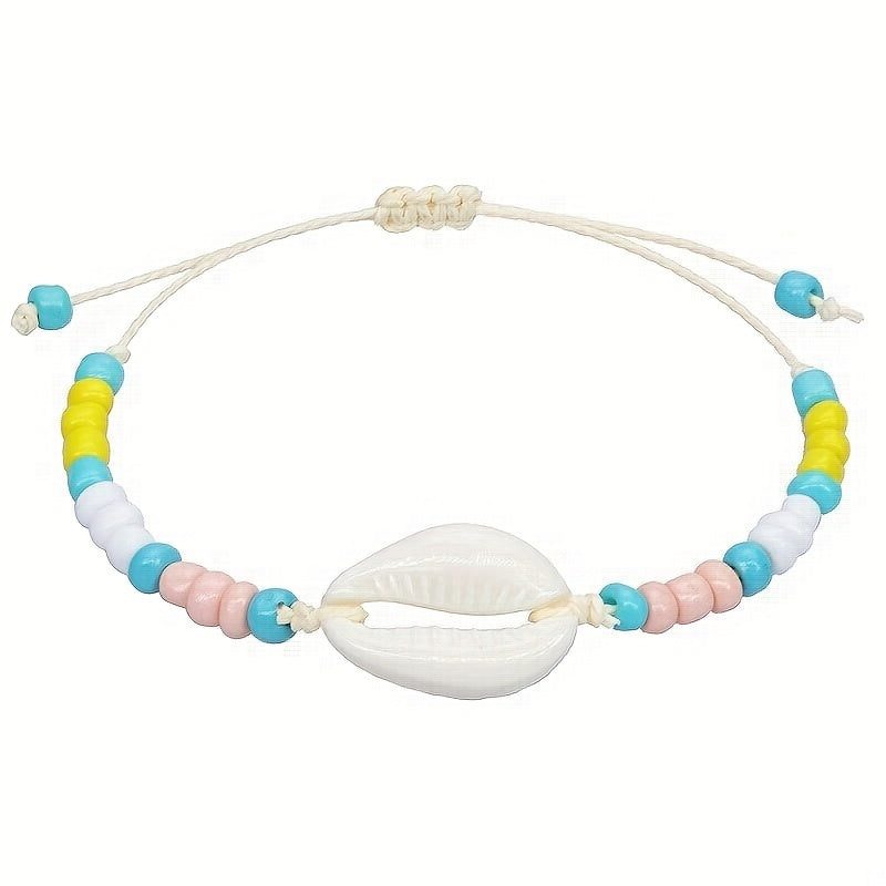 Colorful Acrylic Shell Bracelet with Beads for Girls