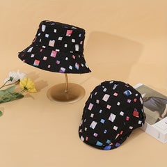 2pcs Plaid Distressed Bucket Hat & Newsboy Cap, Casual Adjustable Basin Hats