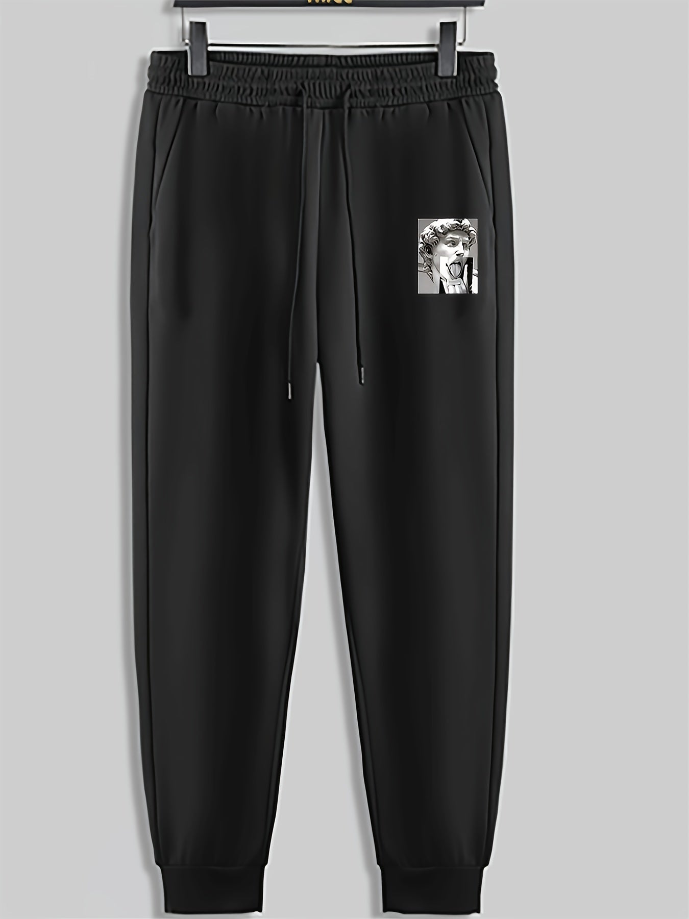 Funny Statue Print Men's Sweatpants Loose Casual Trousers Spring Autumn