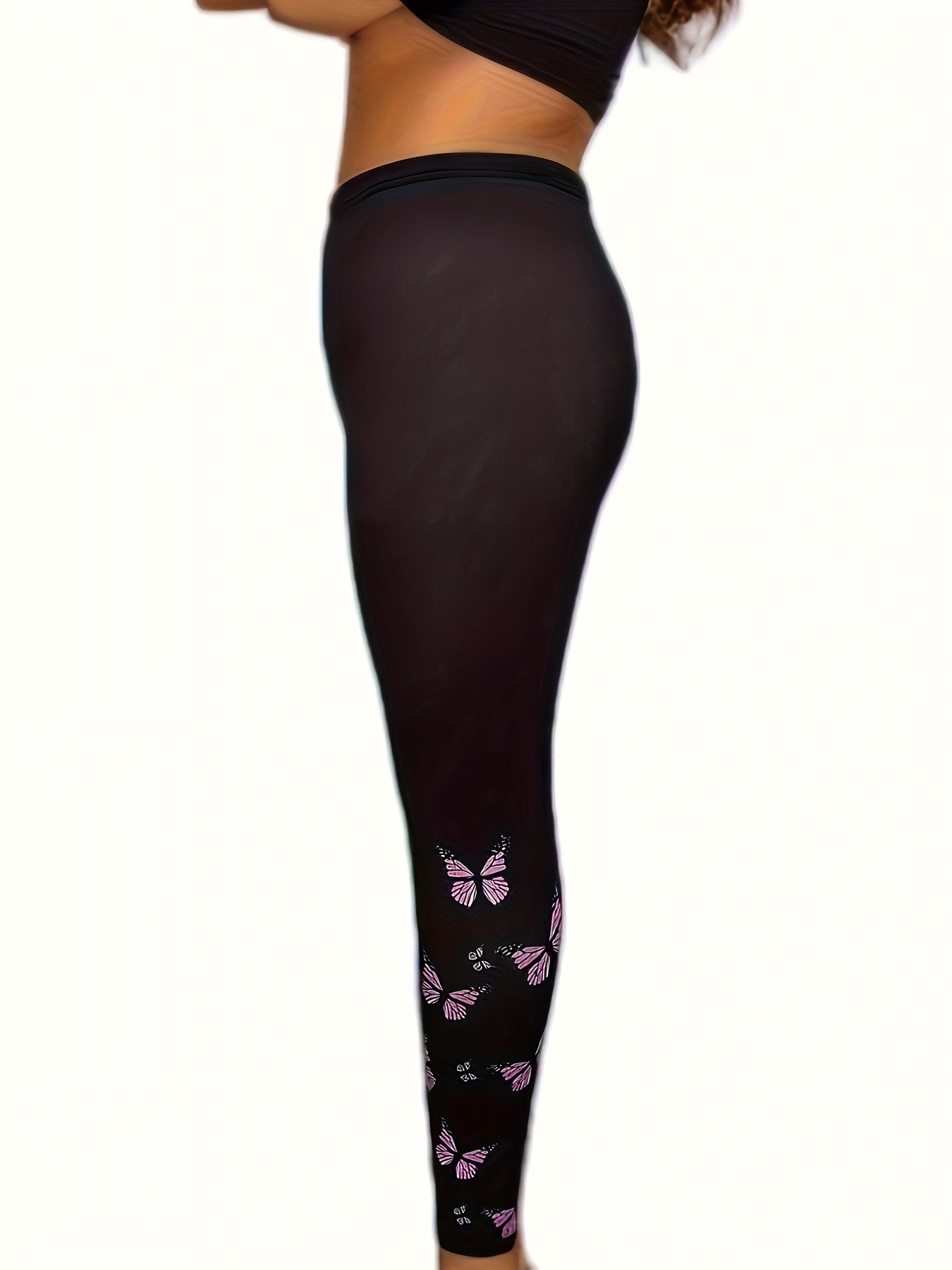 Glitter Butterfly Print Long Sleeve Lounge Set