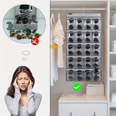 Dual Sided Hanging Sunglasses Organizer Storage Wall Mounted Eyeglasses Holder