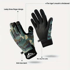 Winter Fishing Gloves Anti-slip Wear-resistant Windproof Gloves