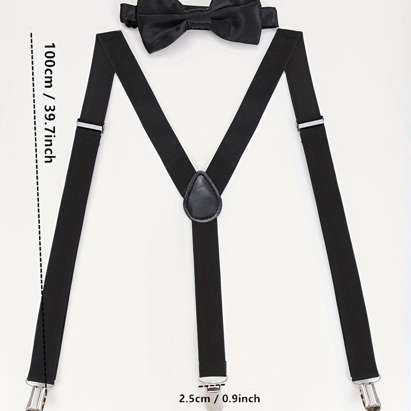 Men's Suspenders & Bow Tie Set For Wedding Party
