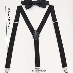 Men's Suspenders & Bow Tie Set For Wedding Party