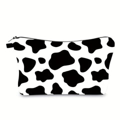 Cow Print Makeup Bag Travel Cosmetic Organizer Clutch Toiletry Storage