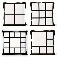 4pcs Plaid Printed Soft Short Plush Pillowcase for Camping