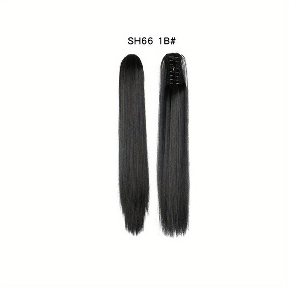 60 96 Cm Long Straight Ponytail Extensions Natural Looking