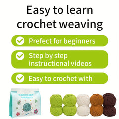 Crochet DIY Wool Cactus Decoration Kit with Instruction Manual