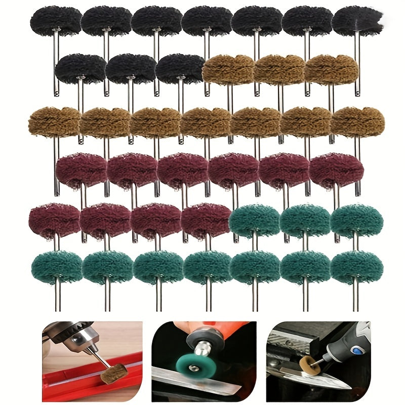 32 64pcs Abrasive Buffing Wheel 2 54cm Mini Scouring Pad Rotary Tool Accessories