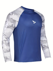 Men's UPF 50 Sun Protection Raglan Shirt Long Sleeve Rash Guard