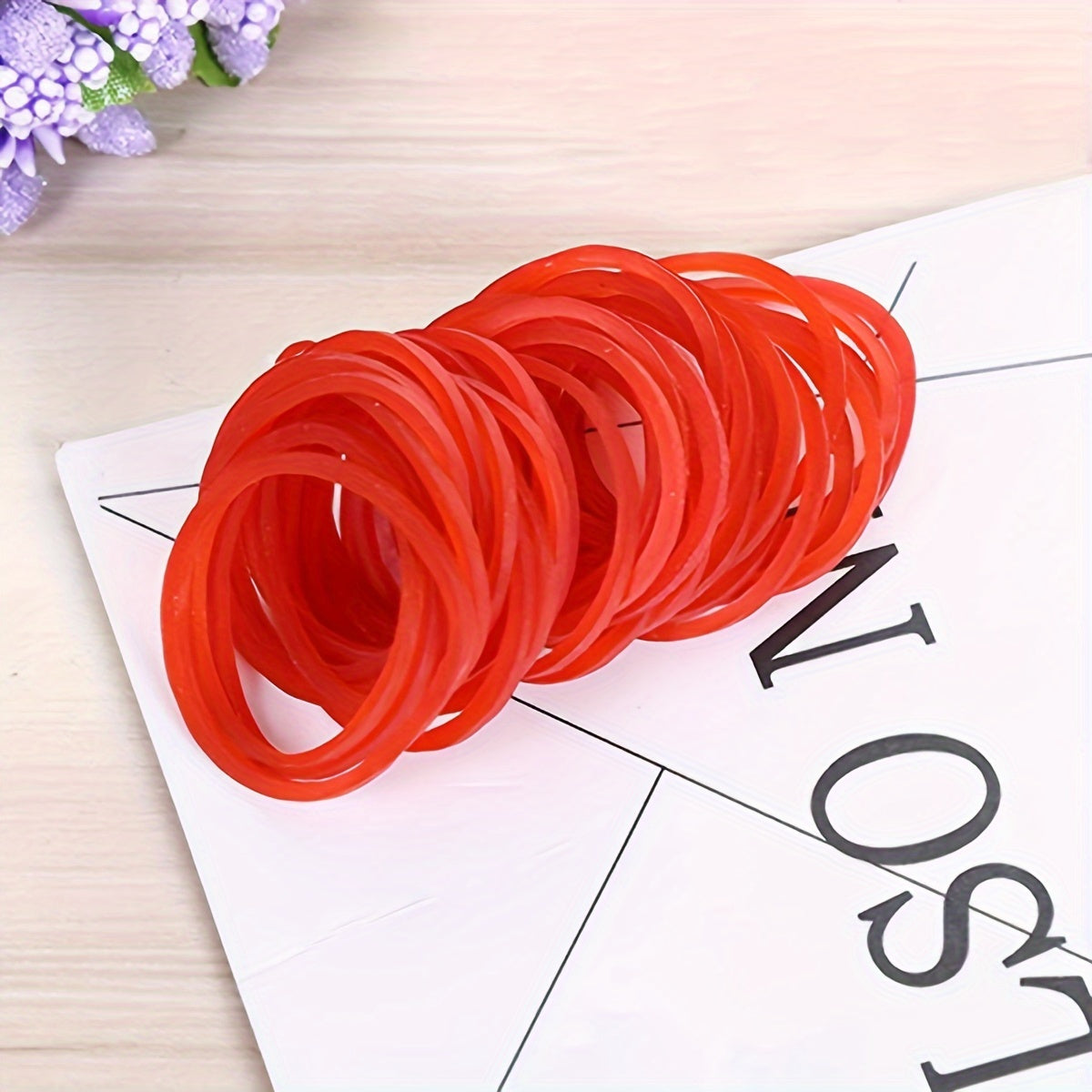 100-1500 Red Small Rubber Bands 50mm Elastic Band