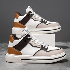 Men's Color Block Skate Shoes Non Slip Casual Lace Up Sneakers