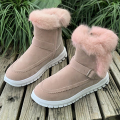 Women's Plush Lined Snow Boots Winter Warm Flat Outdoor Boots