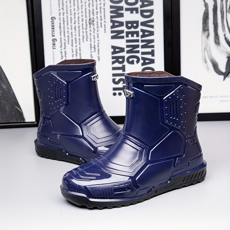 Women's Dark Rain Boots Anti skid & Waterproof Slip On Shoes