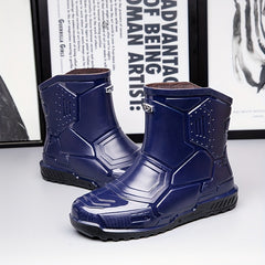 Women's Dark Rain Boots Anti skid & Waterproof Slip On Shoes
