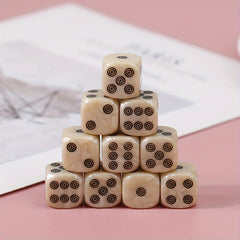 10Pcs 16mm Acrylic Ivory Dice D6 for Party Board Game