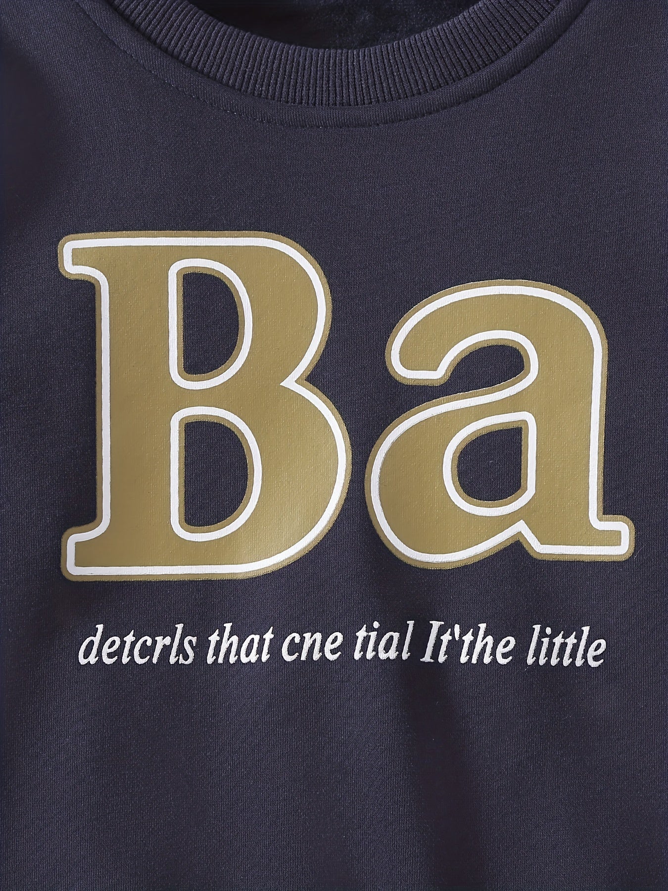 BA Letter Print Kid's Sweatshirt Long Sleeve Top Crew Neck Pullover
