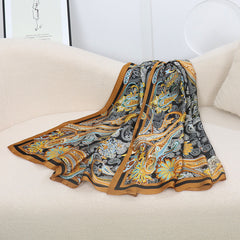 Ethnic Wind Leaf Scarf Women's Colorful Retro Warm Scarf