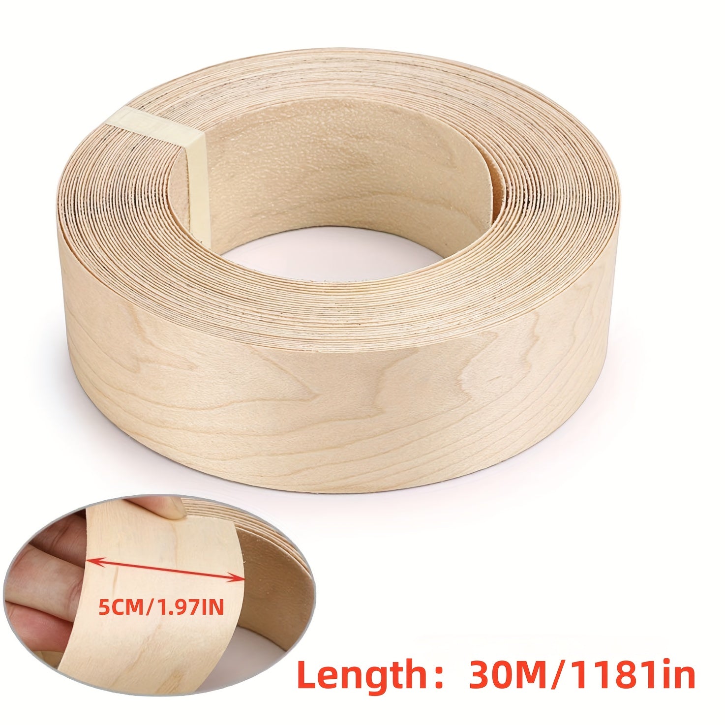 Birch Wood Veneer Edge Tape, Hot Melt Adhesive, Flexible, Iron On, for Furniture