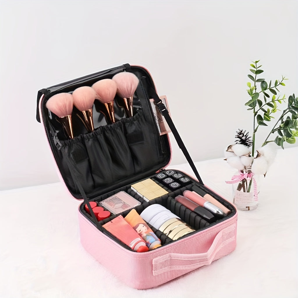 Makeup Organizer Case Professional Cosmetic Bag Storage Portable Brush Holder