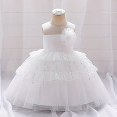 Fairy Ruffle Lace Puffy Dress Girl's Birthday Party Dinner Cosplay Show Wedding