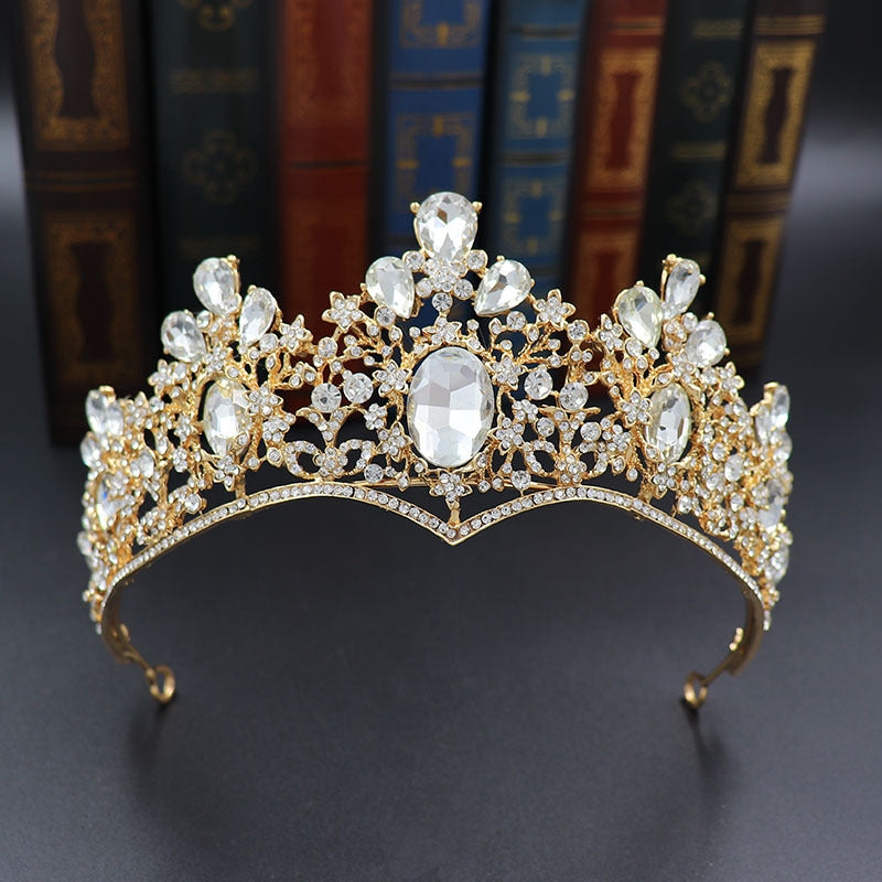 Baroque Colorful Crown Bridal Wedding Hairband Headband