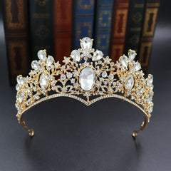 Baroque Colorful Crown Bridal Wedding Hairband Headband