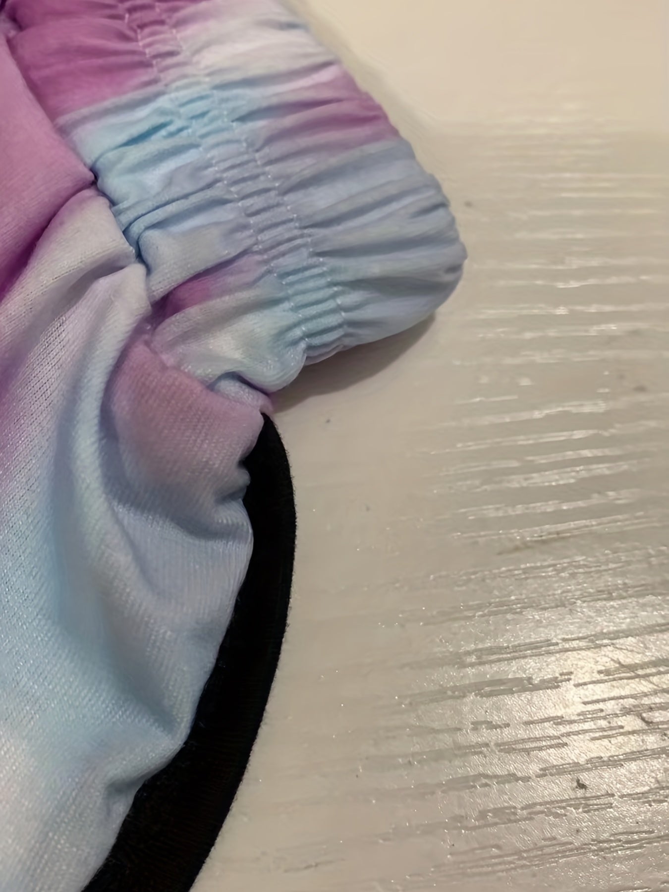 Tie Dye Contrast Trim Shorts Casual Sporty Elastic Waist Women's Clothing