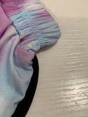 Tie Dye Contrast Trim Shorts Casual Sporty Elastic Waist Women's Clothing