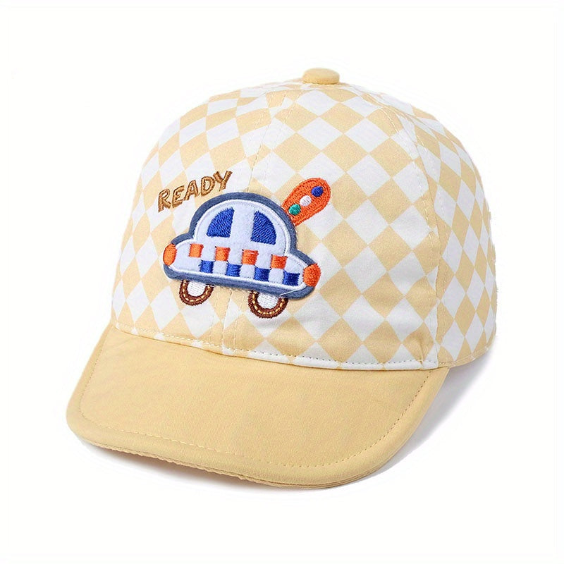 Children's Plaid Cotton Cap for Sun Protection