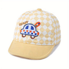 Children's Plaid Cotton Cap for Sun Protection