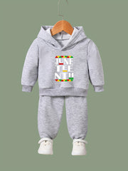 Juneteenth Print Outfit Hoodie & Pants Set Girl's Sporty Clothes