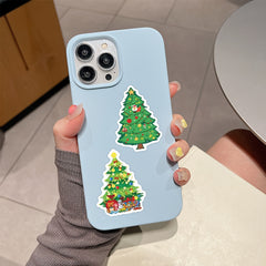55pcs Cartoon Christmas Tree Vinyl Stickers with Santa Ornaments for Phone
