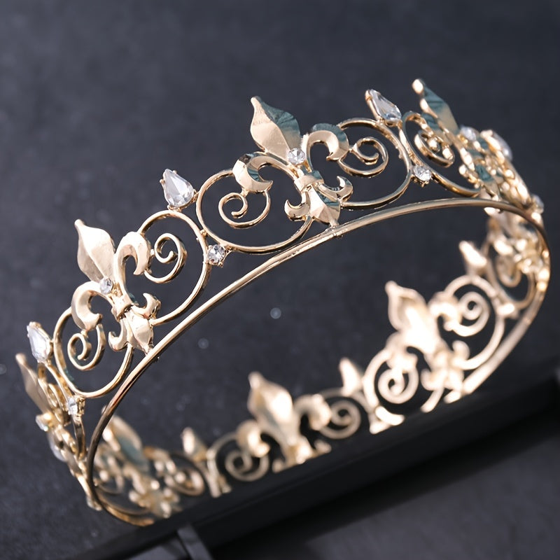 Vintage Golden Crystal Wedding Tiara Bridal Crown