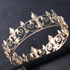 Vintage Golden Crystal Wedding Tiara Bridal Crown
