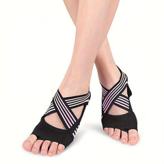 Open Toe Elastic Yoga Socks Non slip Pilates Dance Shoes