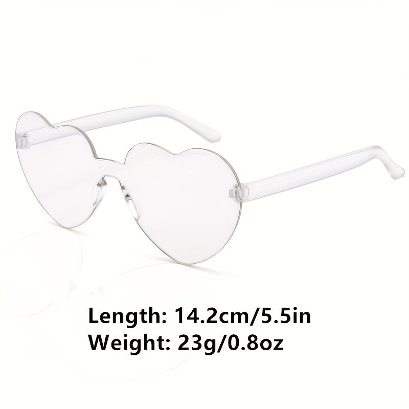 Heart One piece Sunglasses For Women Men Gradient Jelly UV400
