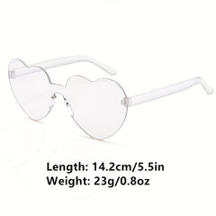 Heart One piece Sunglasses For Women Men Gradient Jelly UV400